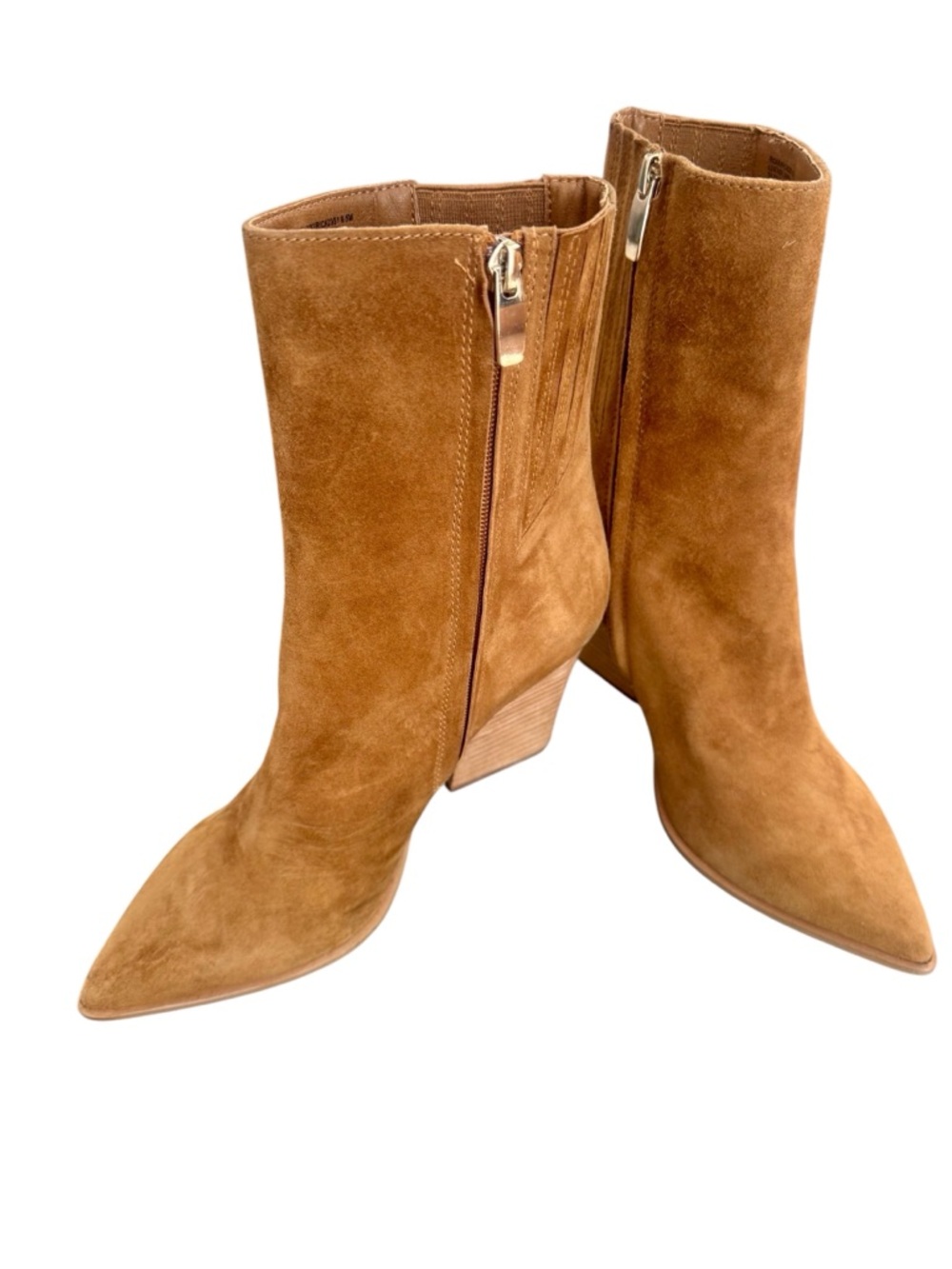 Steve Madden Cognac Suede Ankle Boots Women’s Size 9 Block Heel